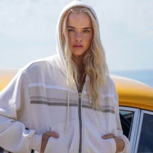 5 Stripe Zip Hoodie Sweatshirt